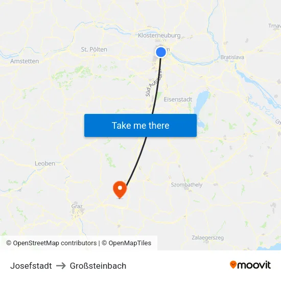 Josefstadt to Großsteinbach map