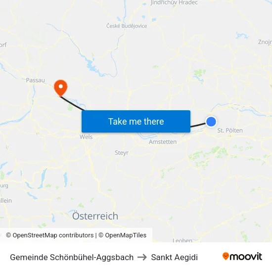 Gemeinde Schönbühel-Aggsbach to Sankt Aegidi map