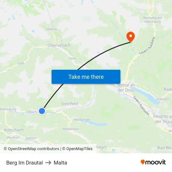 Berg Im Drautal to Malta map