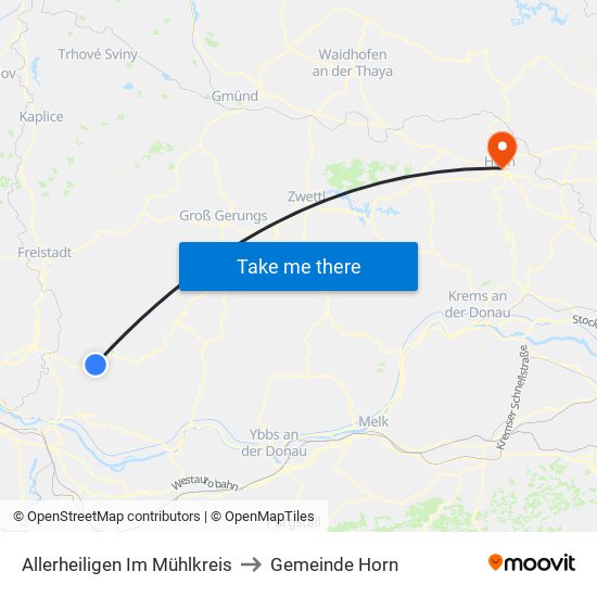 Allerheiligen Im Mühlkreis to Gemeinde Horn map