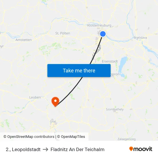 2., Leopoldstadt to Fladnitz An Der Teichalm map