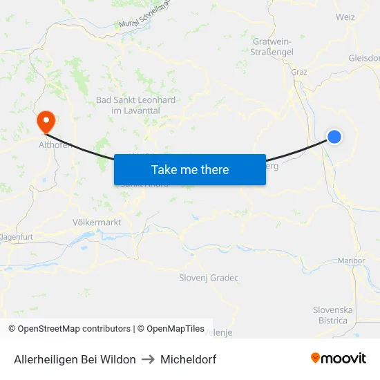 Allerheiligen Bei Wildon to Micheldorf map