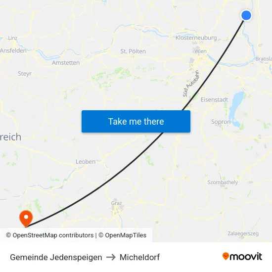 Gemeinde Jedenspeigen to Micheldorf map