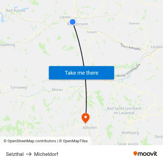 Selzthal to Micheldorf map