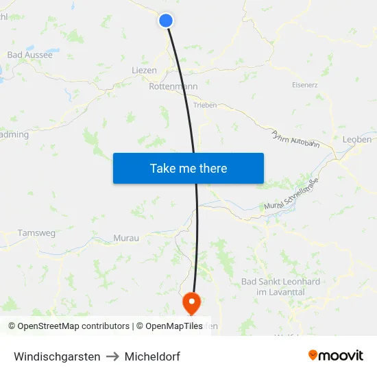 Windischgarsten to Micheldorf map
