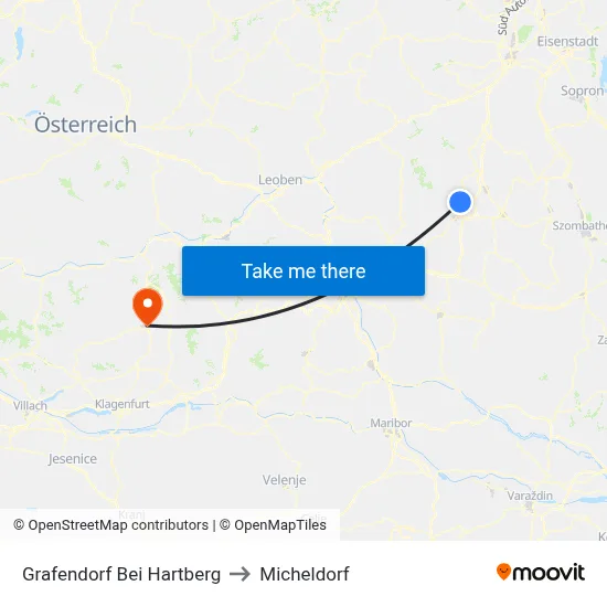 Grafendorf Bei Hartberg to Micheldorf map