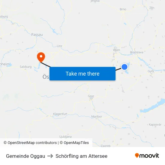 Gemeinde Oggau to Schörfling am Attersee map