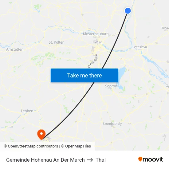 Gemeinde Hohenau An Der March to Thal map