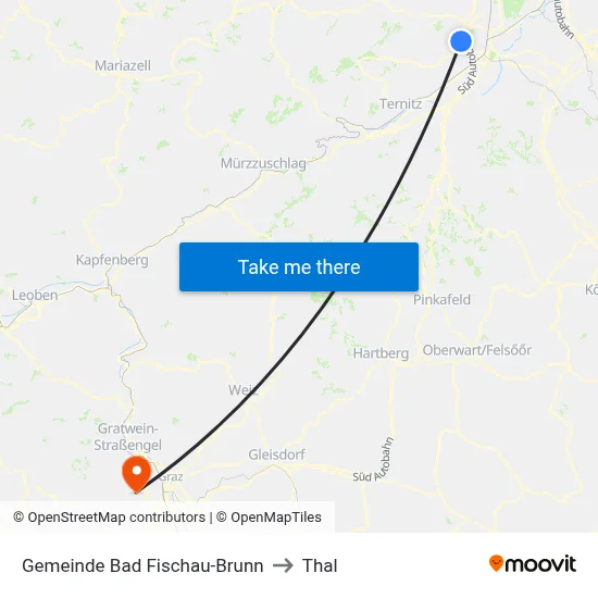 Gemeinde Bad Fischau-Brunn to Thal map