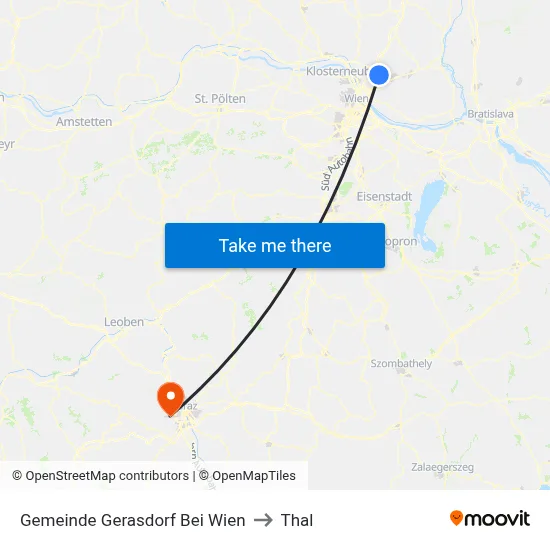 Gemeinde Gerasdorf Bei Wien to Thal map