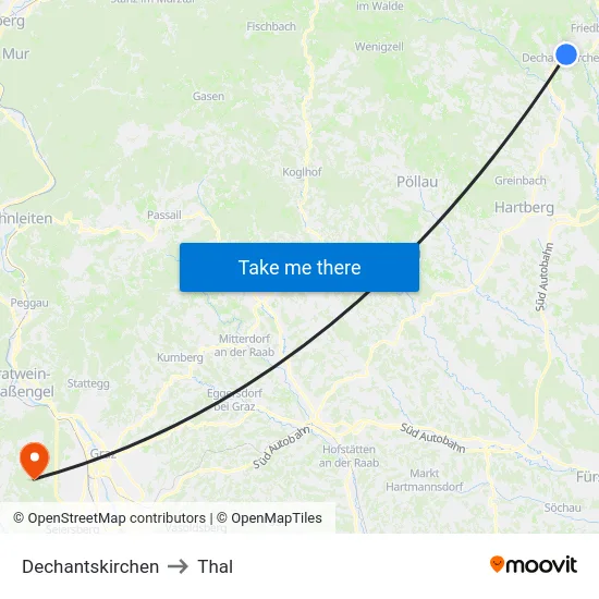 Dechantskirchen to Thal map