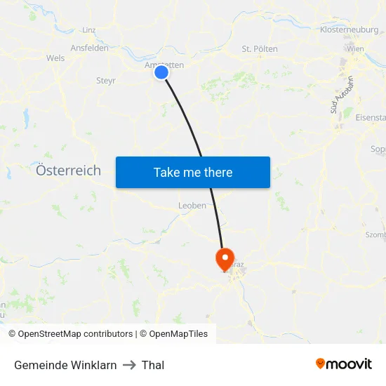 Gemeinde Winklarn to Thal map