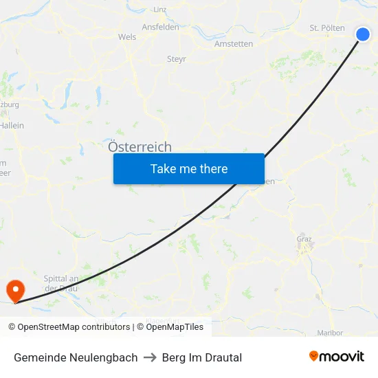 Gemeinde Neulengbach to Berg Im Drautal map