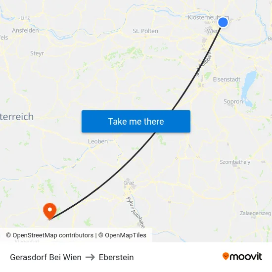 Gerasdorf Bei Wien to Eberstein map