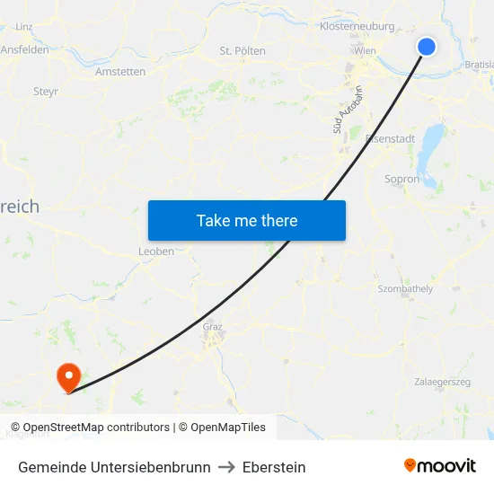 Gemeinde Untersiebenbrunn to Eberstein map