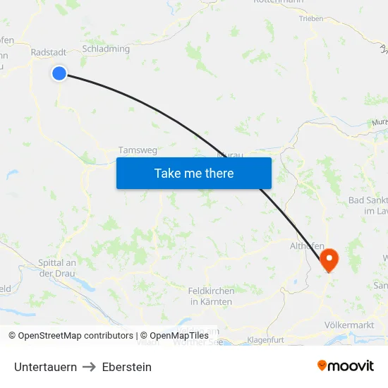 Untertauern to Eberstein map