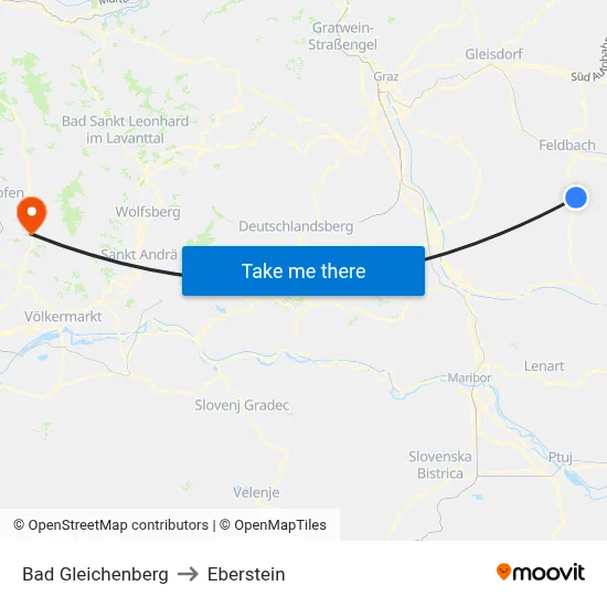 Bad Gleichenberg to Eberstein map