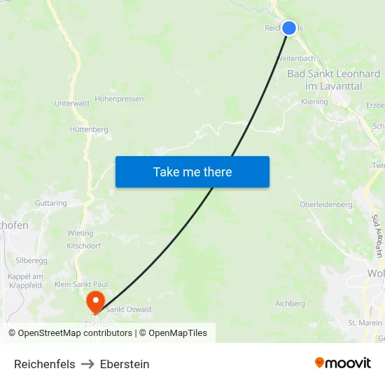 Reichenfels to Eberstein map