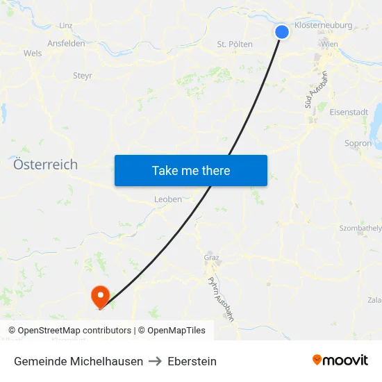 Gemeinde Michelhausen to Eberstein map