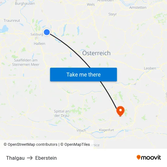 Thalgau to Eberstein map