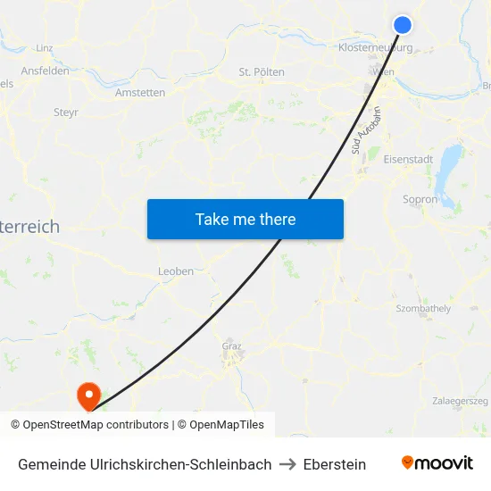 Gemeinde Ulrichskirchen-Schleinbach to Eberstein map