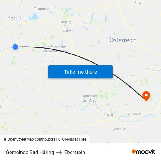 Gemeinde Bad Häring to Eberstein map
