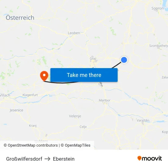 Großwilfersdorf to Eberstein map