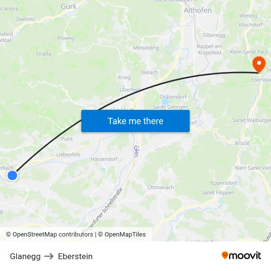 Glanegg to Eberstein map