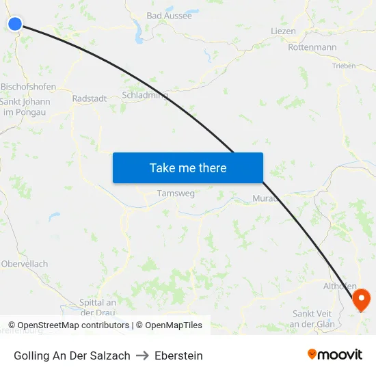 Golling An Der Salzach to Eberstein map