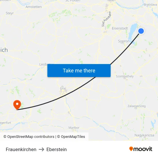 Frauenkirchen to Eberstein map