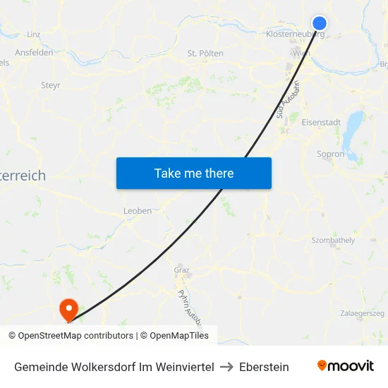 Gemeinde Wolkersdorf Im Weinviertel to Eberstein map