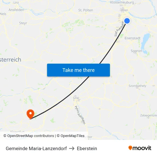 Gemeinde Maria-Lanzendorf to Eberstein map