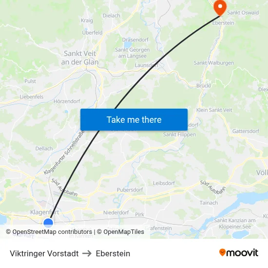 Viktringer Vorstadt to Eberstein map