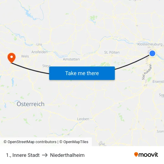 1., Innere Stadt to Niederthalheim map