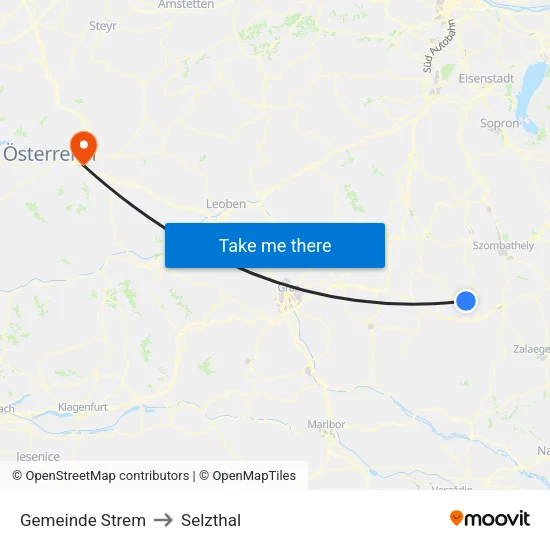 Gemeinde Strem to Selzthal map