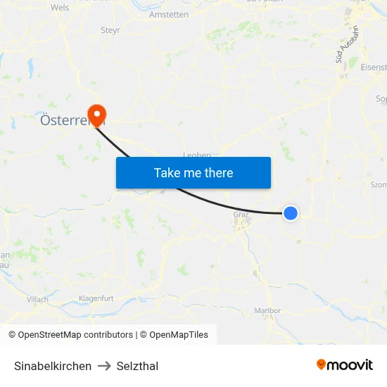 Sinabelkirchen to Selzthal map