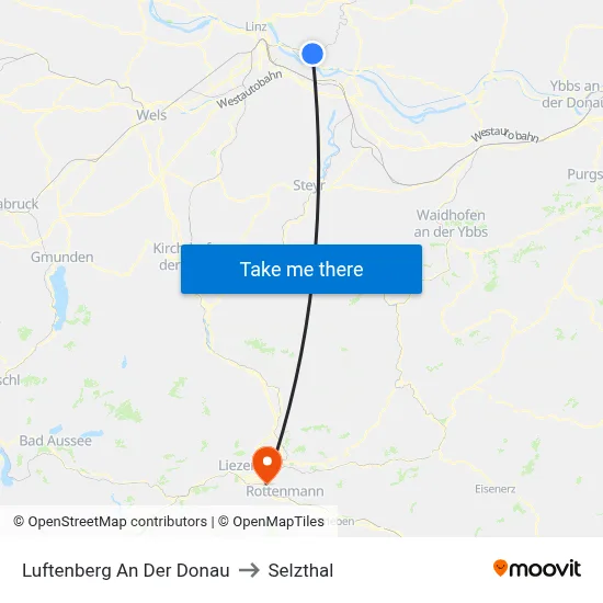Luftenberg An Der Donau to Selzthal map