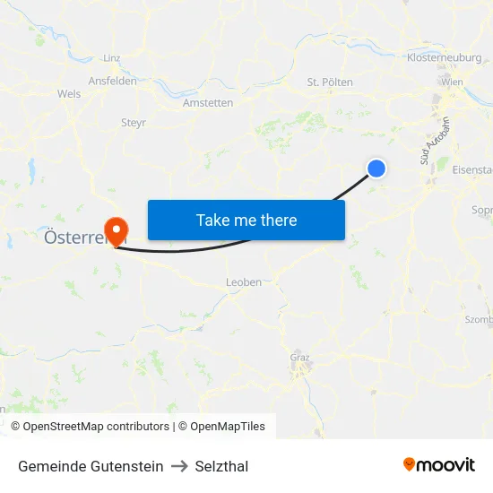 Gemeinde Gutenstein to Selzthal map