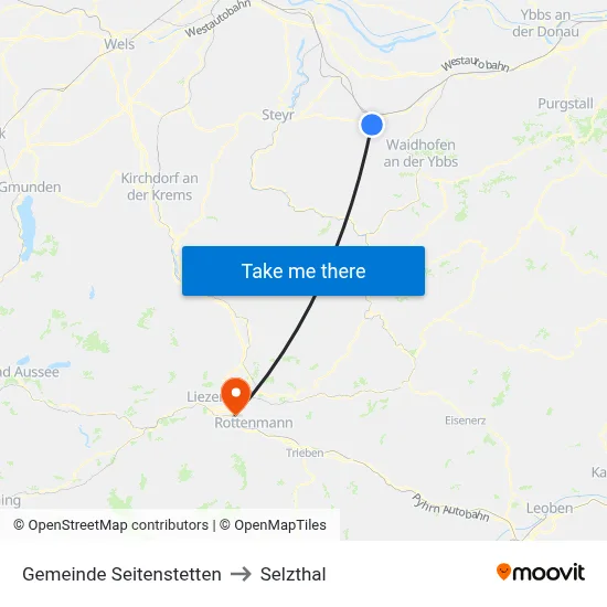 Gemeinde Seitenstetten to Selzthal map