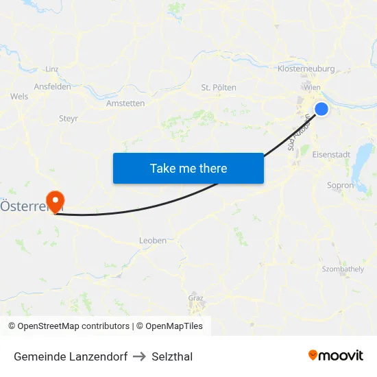 Gemeinde Lanzendorf to Selzthal map