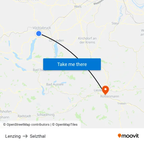 Lenzing to Selzthal map