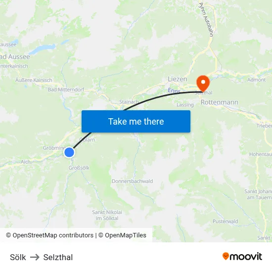 Sölk to Selzthal map