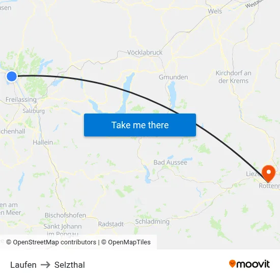 Laufen to Selzthal map