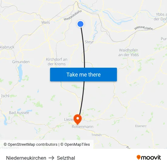Niederneukirchen to Selzthal map