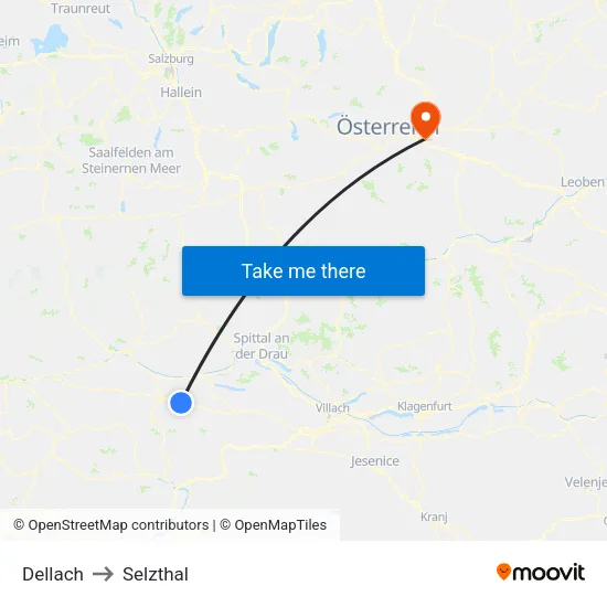 Dellach to Selzthal map