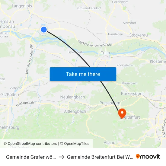 Gemeinde Grafenwörth to Gemeinde Breitenfurt Bei Wien map