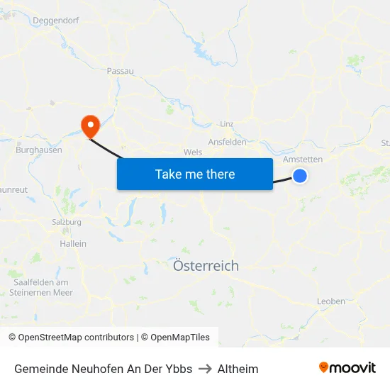 Gemeinde Neuhofen An Der Ybbs to Altheim map