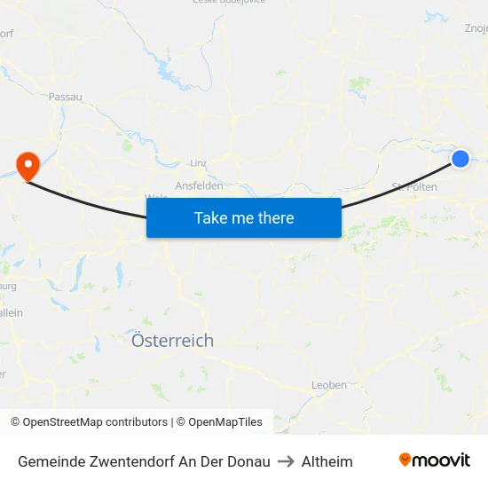 Gemeinde Zwentendorf An Der Donau to Altheim map