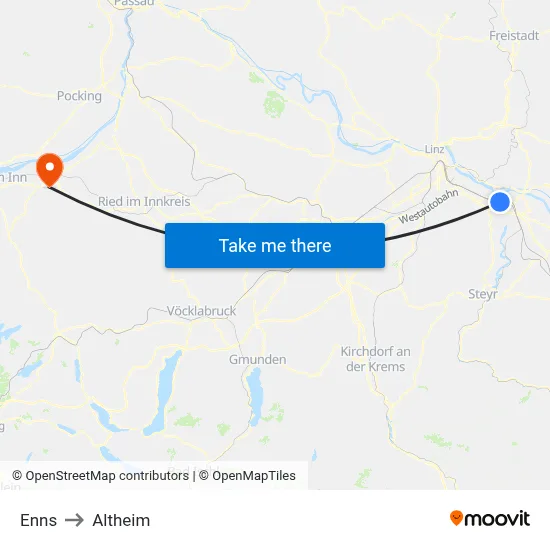 Enns to Altheim map