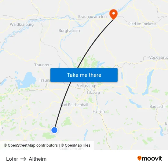Lofer to Altheim map